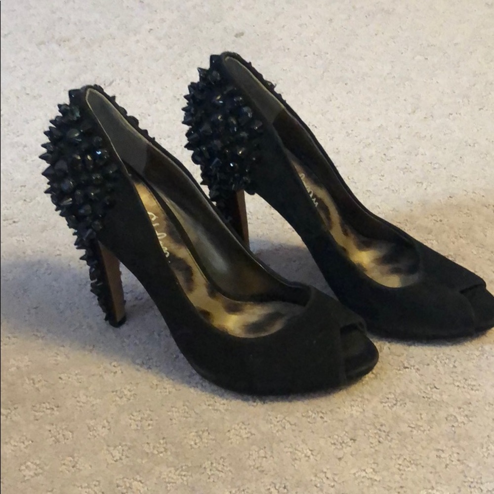 Sam Edelman Suede Black Spiked High Heel